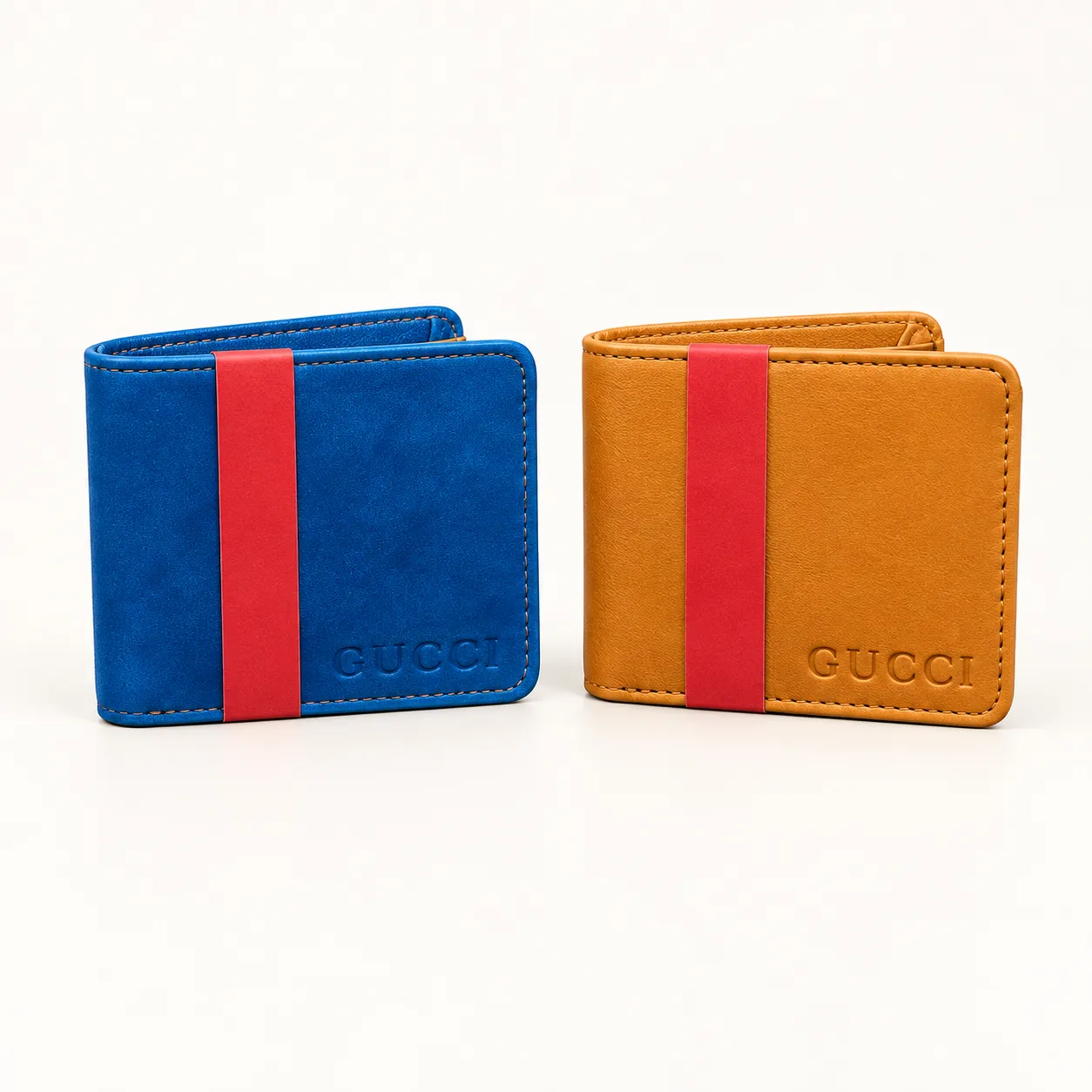 Dual-Tone Designer Leather Bi-Fold Wallet